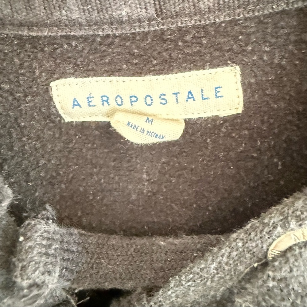 Y2K Aeropostale Aero 1987 NYC Full-Zip‎ Black Drawstring Hoodie Women Medium EUC - Picture 4 of 13